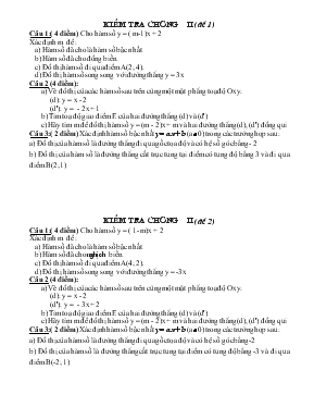Kiểm tra chương II (đề 1) - Môn Toán